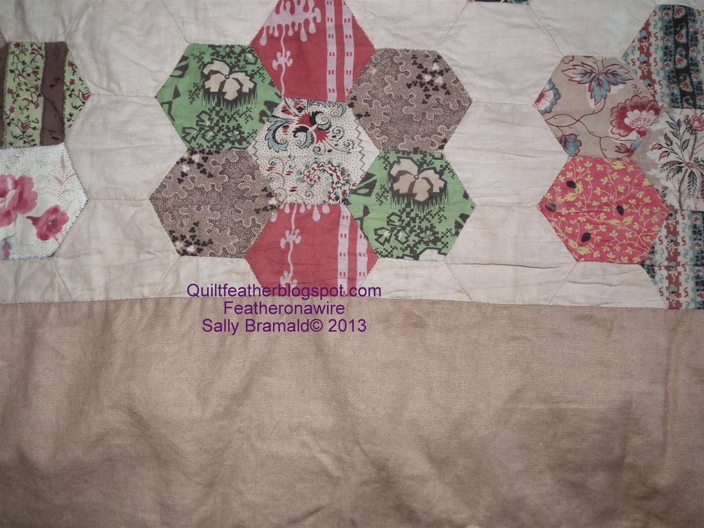 Feather On A Wire One of my old quilts (very photo heavy), Sarah Fox dated 1826