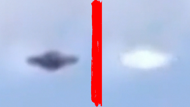 Side by side photos of the Rome silver metal ufo over Rome.