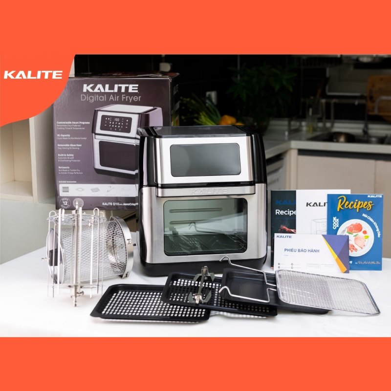 [Tặng voucher 200k + Thớt  inox] Kalite Nồi chiên không dầu Q10 10 Lít