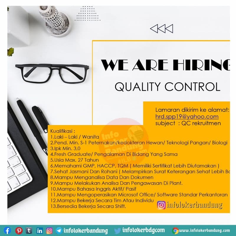 Lowongan Kerja Quality Control Bandung September 2021 Info Loker Bandung Terbaru 2024