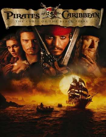 Poster Of Pirates of the Caribbean The Curse of the Black Pearl 2003 Dual Audio 650MB BRRip 720p ESubs HEVC Free Download Watch Online downloadhub.in