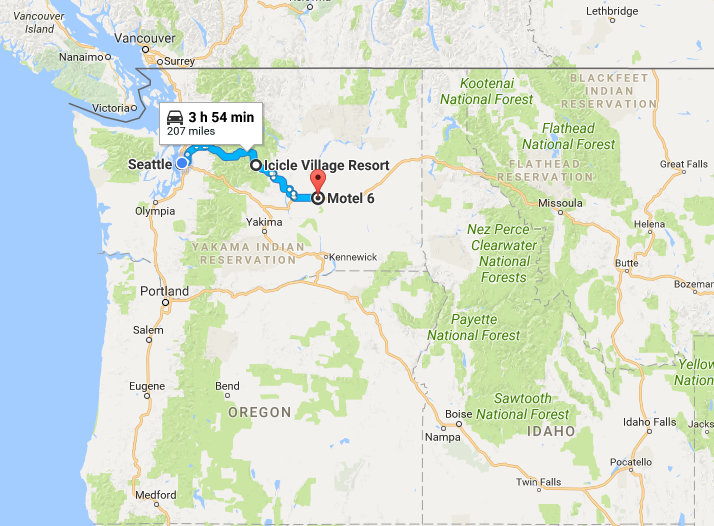 Seattle to Moses Lake Nia in Leavenworth