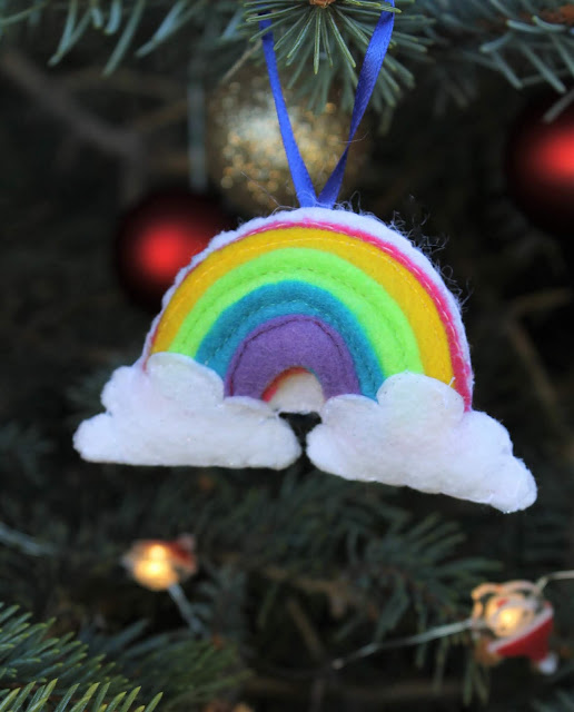 rainbow felt ornament