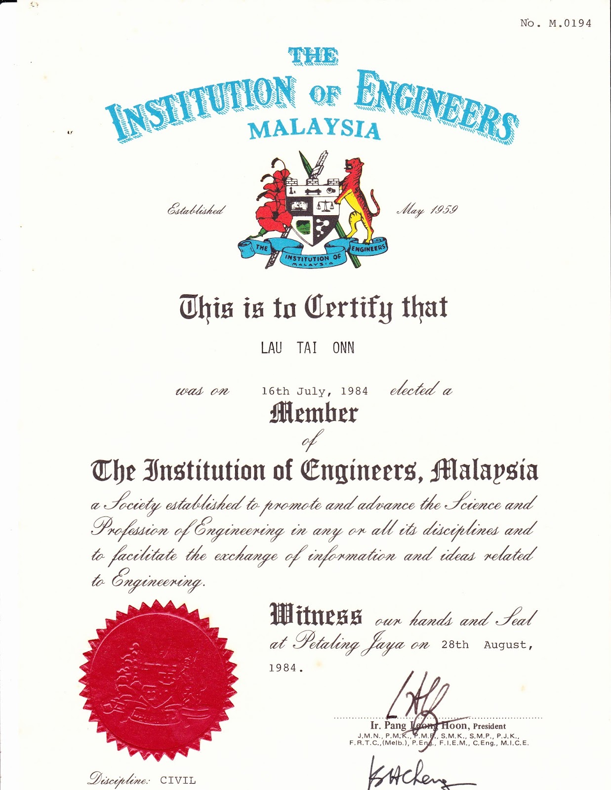 JUST TO SHARE (Lau Tai Onn): My IEM Membership & Published Bulletin ...