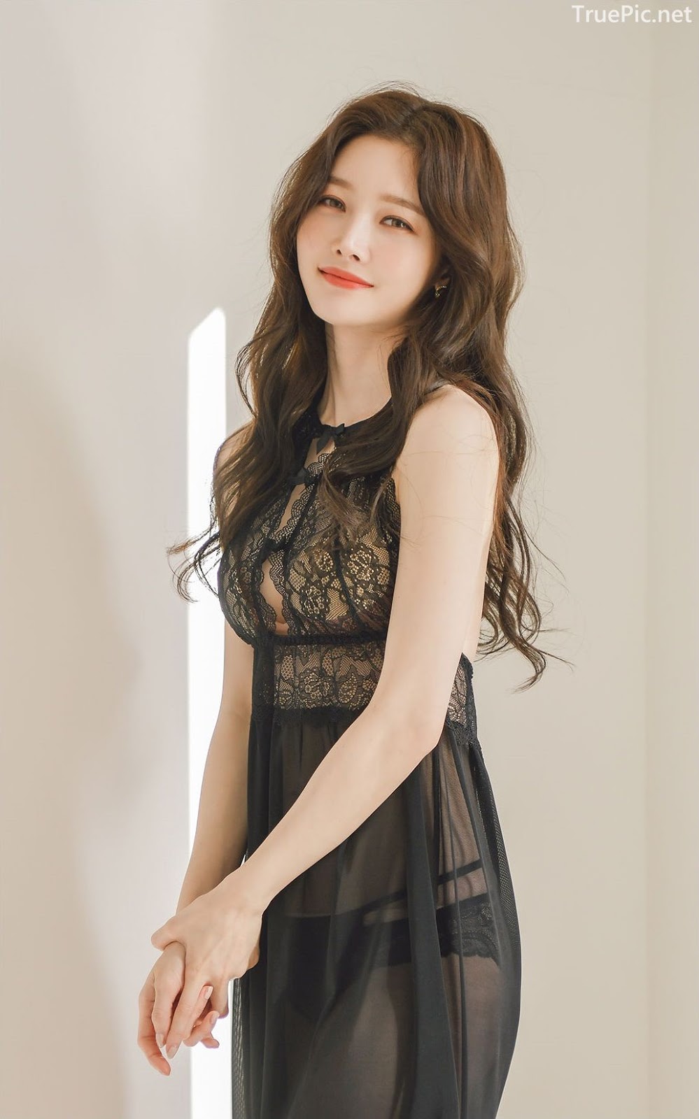 Kim Hee Jeong - 2 Black Sleepwear Sets - Korean fashion and model - Picture 23
