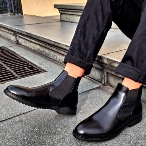 Chelsea boots cao cổ da thật nguyên tấm cao cấp