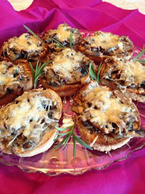 Mushrooms, Crostini, Sherry, Rosemary