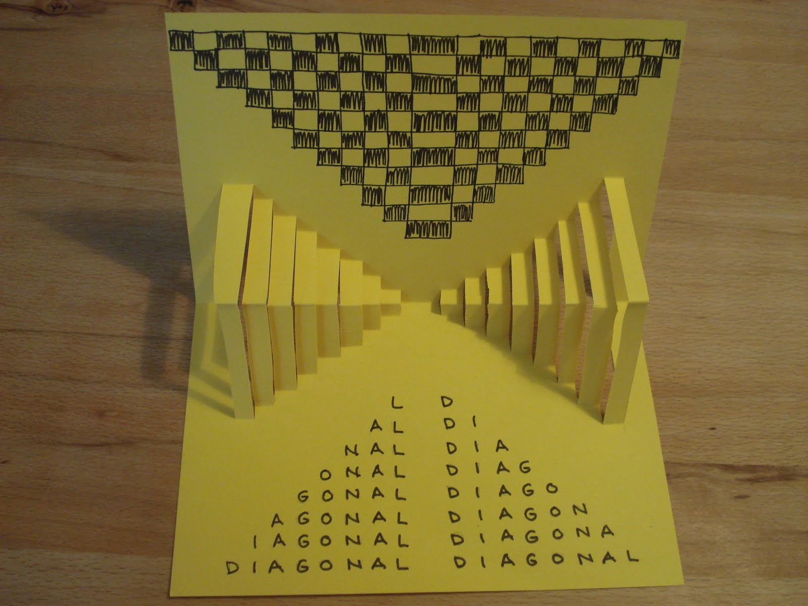 Handmade cards, DIAGONAL - paper and pen progressions ~ art kitting crochet