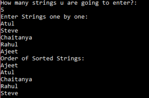 Sort strings in alphabetical order - RakeshMgs