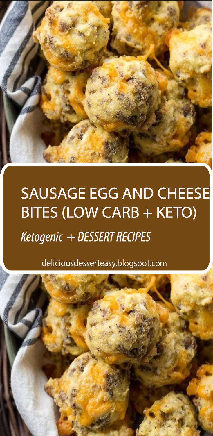 SAUSAGE EGG AND CHEESE BITES (LOW CARB + KETO) - Delicious Dessert Easy