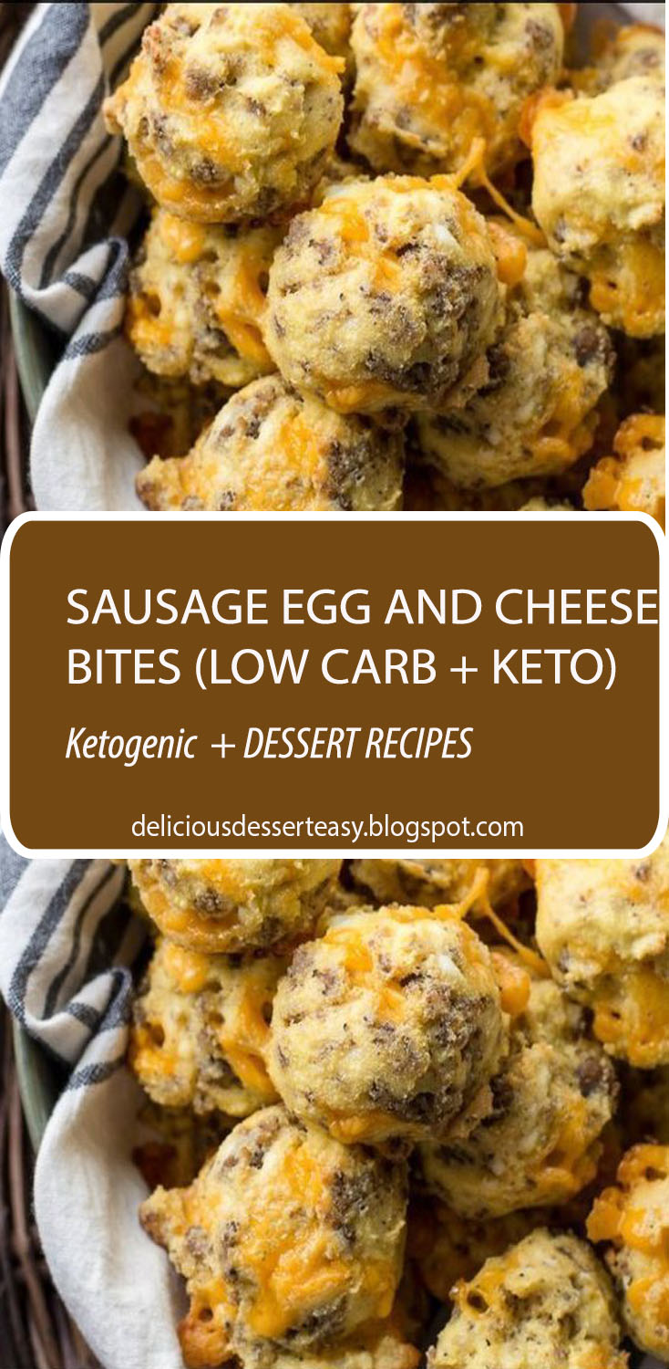 SAUSAGE EGG AND CHEESE BITES (LOW CARB + KETO) Delicious Dessert Easy