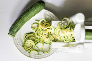 Zucchini spiralized into noodles 