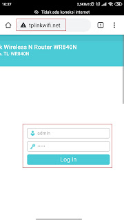 login ke localhost dari router tplink