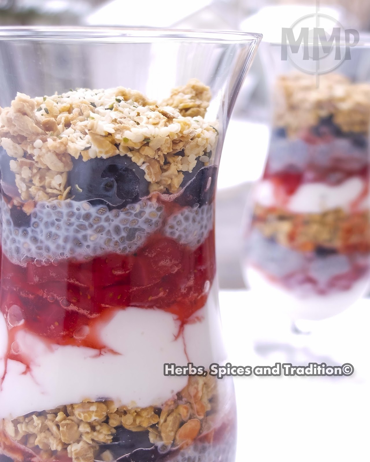 Herbs, Spices and Tradition BLUEBERRY AND STRAWBERRY PARFAIT