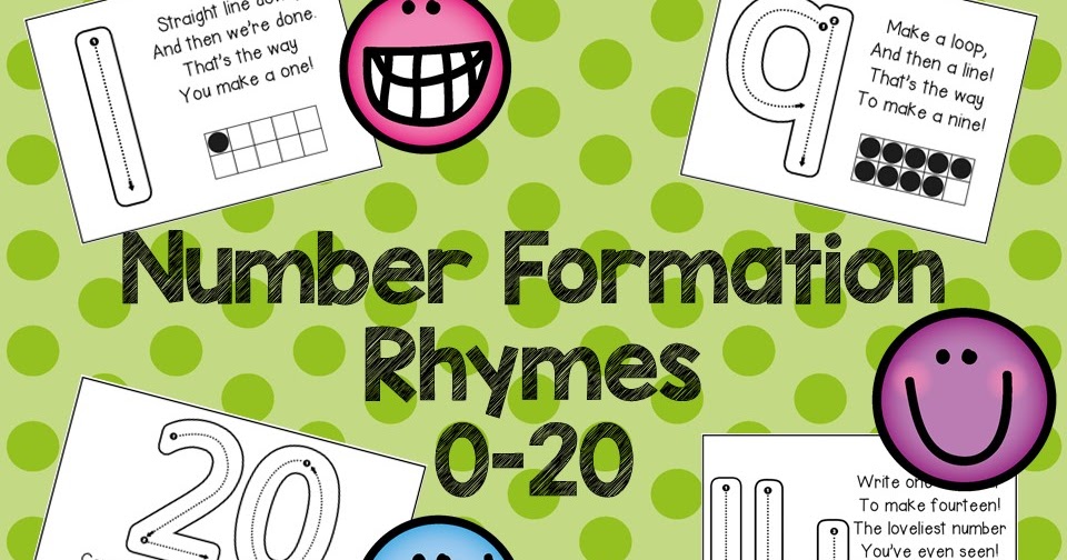 Colors and Kindergarten: Number Formation Rhymes FREEBIE!