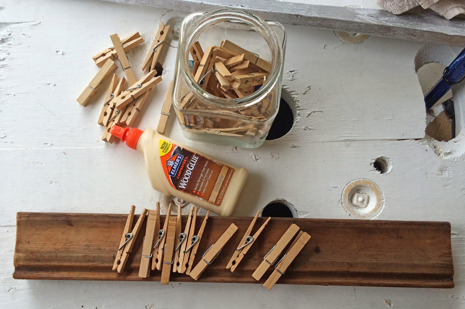 DIY Clothes Pin Scarf Holder