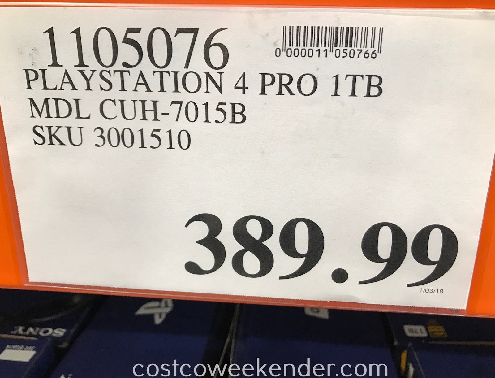 Sony PlayStation 4 Pro Costco Weekender