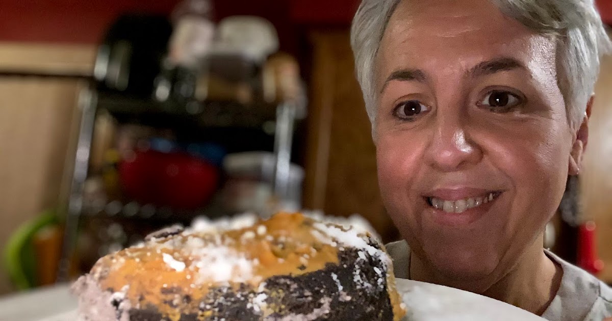 Dish with Dee Chocolate Pumpkin Dump cake in a Mug