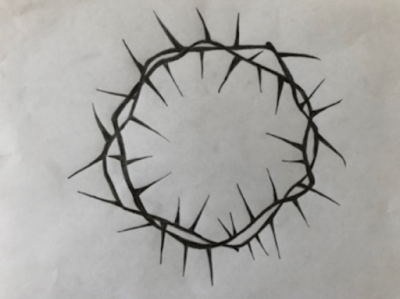 Alice Sielle's pencil drawing of the Crown of Thorns
