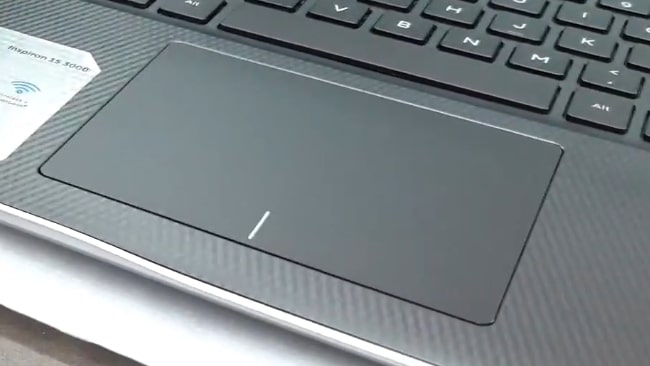 The 4.1-inch touchpad of Dell Inspiron 3593 laptop.