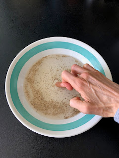 La maîtresse part en live - Expérience avec de l'eau et du poivre : doigt avec du liquide vaisselle