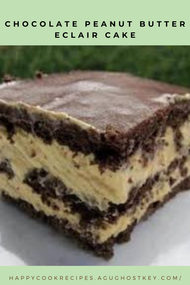 CHOCOLATE PEANUT BUTTER ECLAIR CAKE happy cook