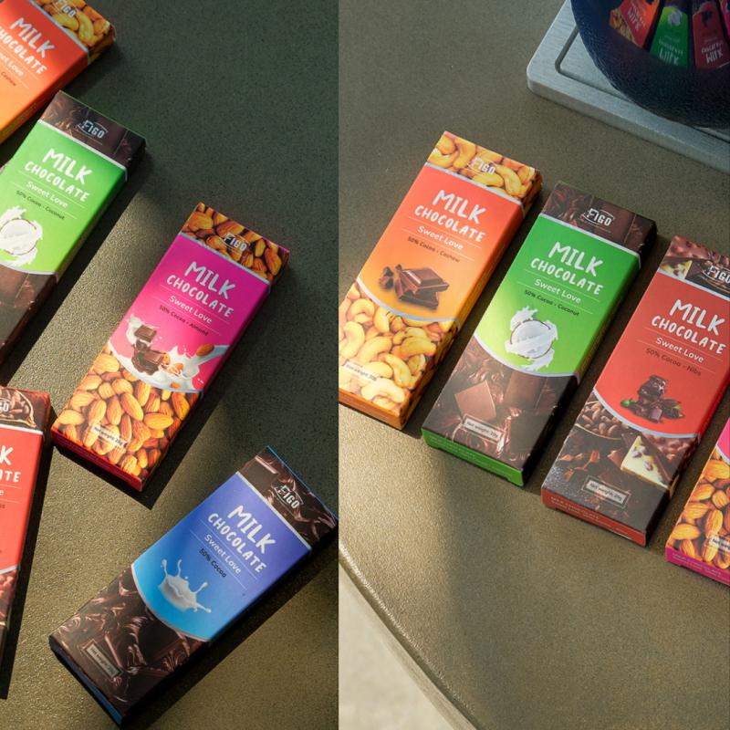 Combo 20 Hộp Kẹo Socola Sữa FIGO 50g 8 Vị Khác Nhau