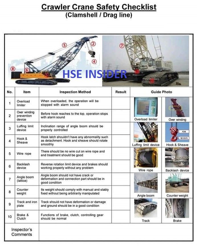 HSE Insider TOWER, CRAWLER CRANE PICTORIAL CHECKLIST