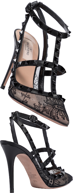 Valentino Garavani Rockstud black lace party pumps #brilliantluxury Valentino Garavani Rockstud black lace party pumps #brilliantluxury