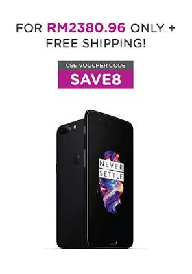 OnePlus 5 8GB+128GB - Midnight Black Original Warranty Malaysia Set Price