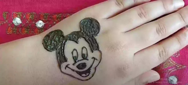 MICKEY MOUSE DESIGN WITH mehndi MICKEY MOUSE DESIGN WITH mehndi