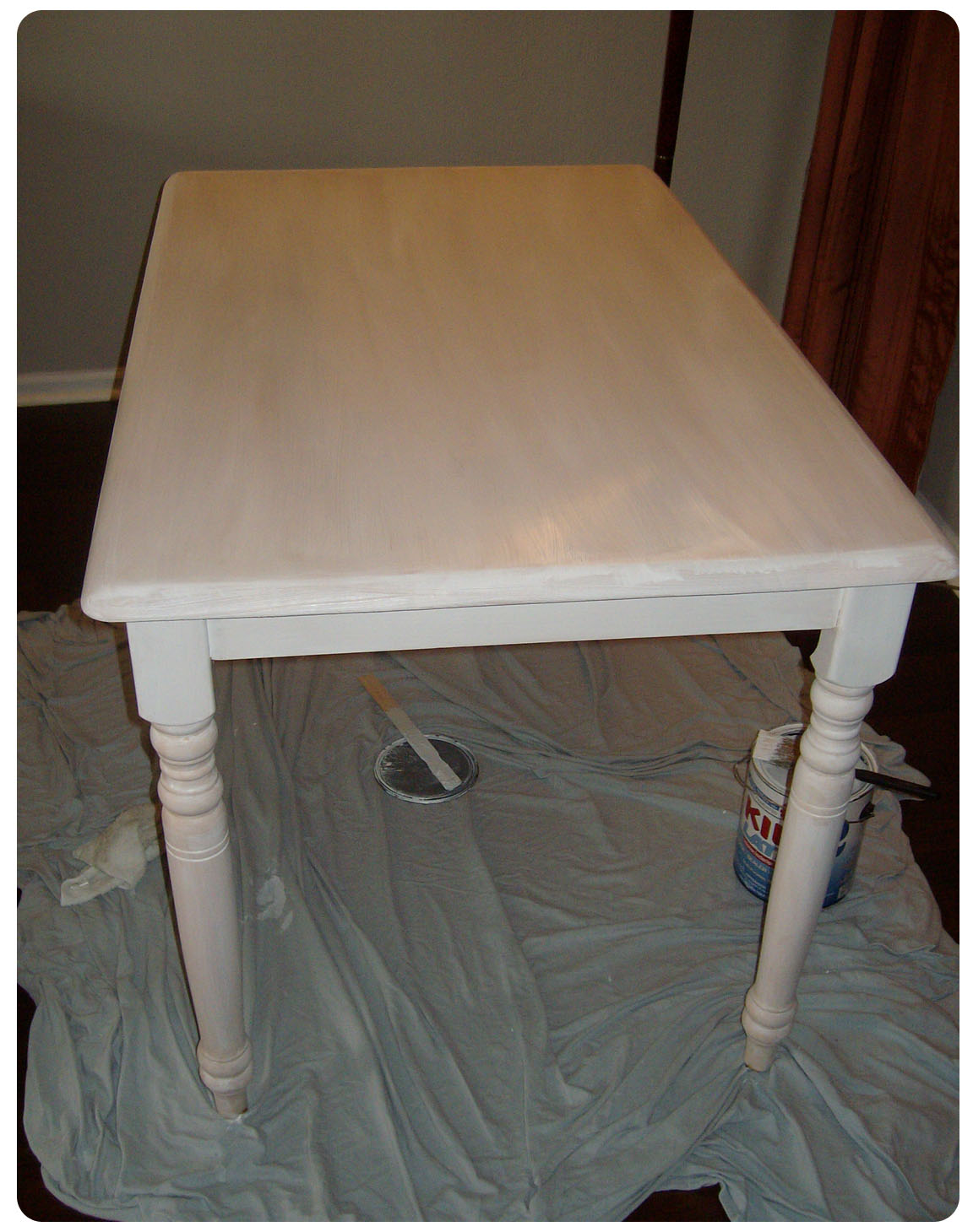 Homemade In The Heartland Distressed Painted Dining Table