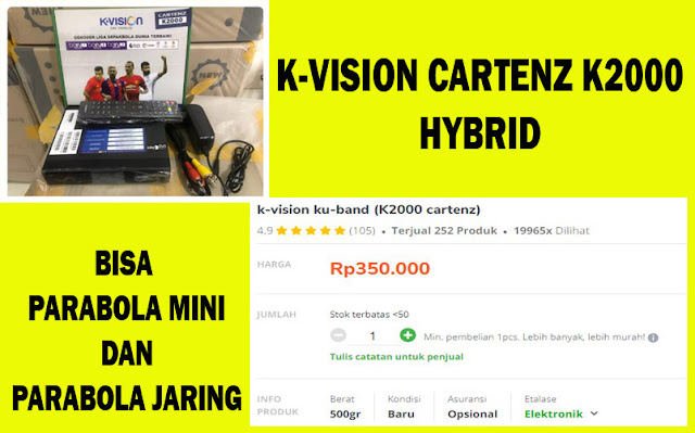 K-Vision CARTENZ K2000 Hybrid C-Band - Ku Band Bisa Parabola Jaring dan Parabola Mini