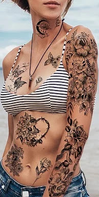 Flowers Women Waterproof Temporary Tattoo