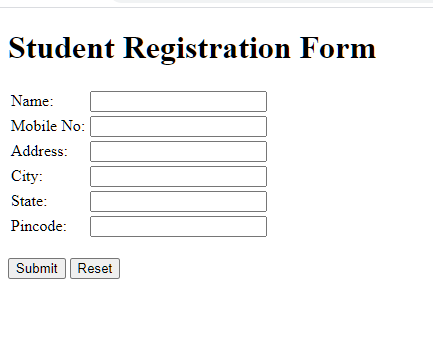 Write a JavaScript program to design student registration form and ...