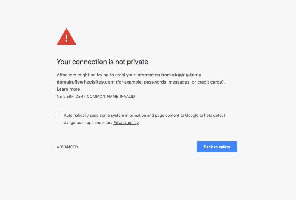 SSL certificate not secure