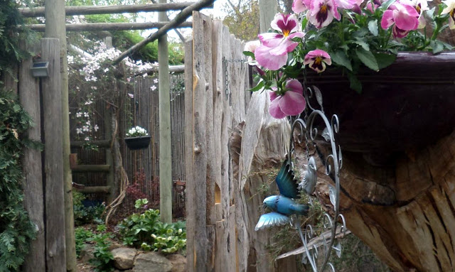 The rustic entrance to the Heart Garden in mid-Spring 2018
