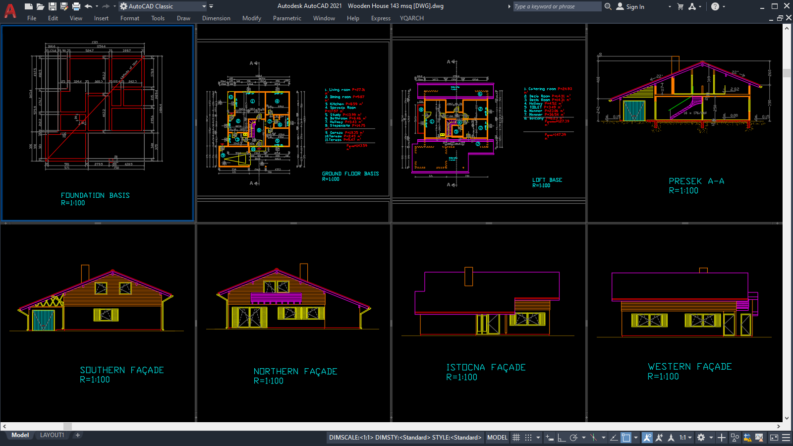 Wooden House 143 sqm [DWG]