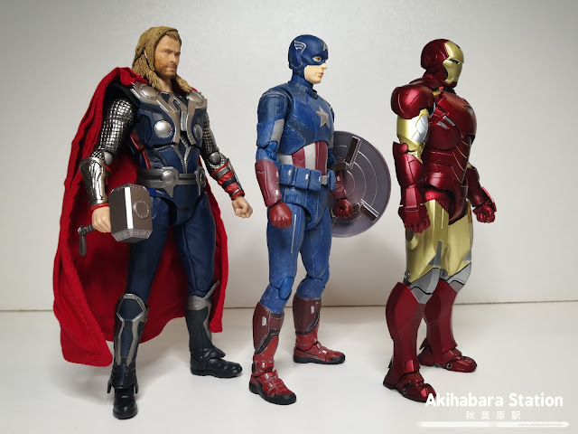 Review del S.H.Figuarts Captain America y Thor - Avengers Assemble - e Iron Man mk6 Battle Damage ed.