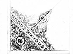 embroidery hand corner saree draw emroidery drawing designs