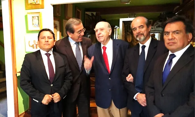 Jorge del Castillo, Mauricio Mulder, Javier Velásquez Quesquen y Elías Rodríguez, Expresidente de Uruguay, Julio María Sanguinetti. 
