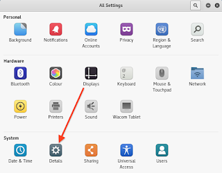 Red arrow pointing to detials icon