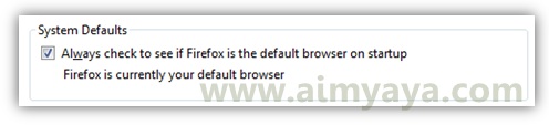  Gambar: Status firefox sebagai default browser di komputer/laptop