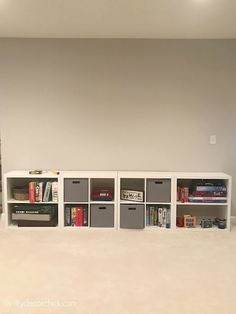 cubby wall with game storage