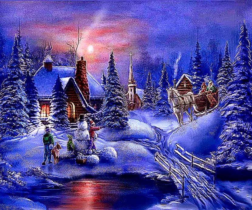 Beautiful Christmas Winter Scenes Wallpaper | Free HD ...