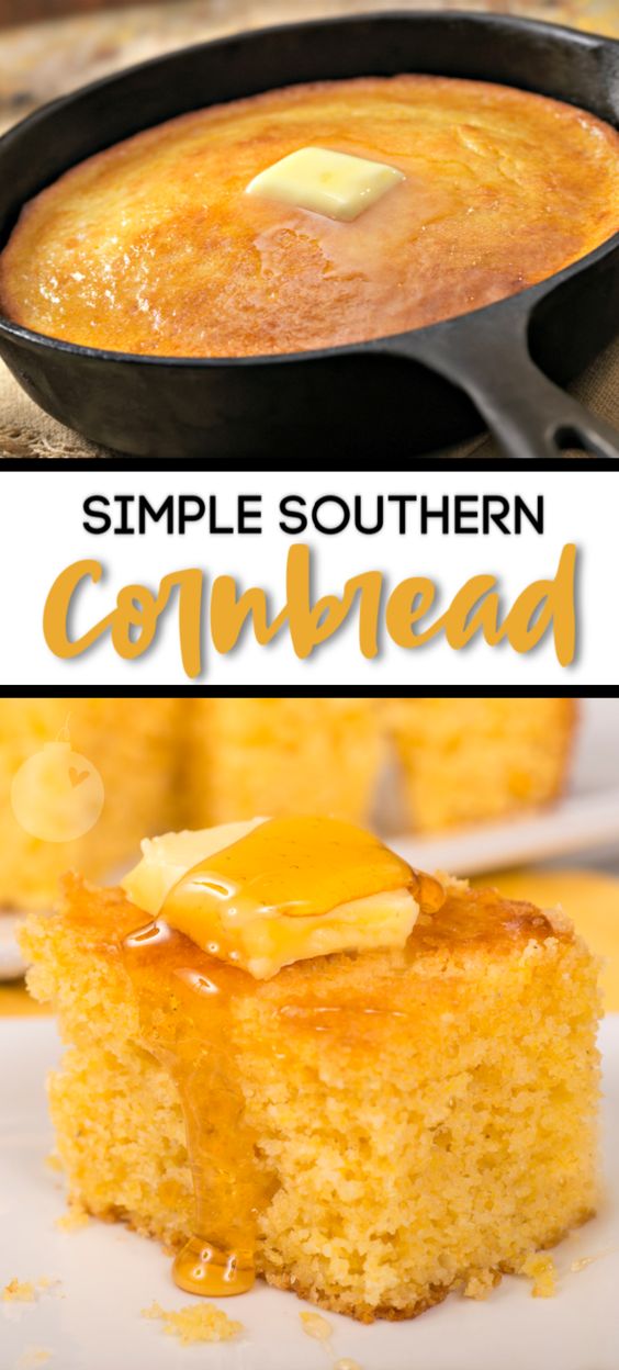 Simple Southern Cornbread | A Simple Homemade Cornbread Recipe