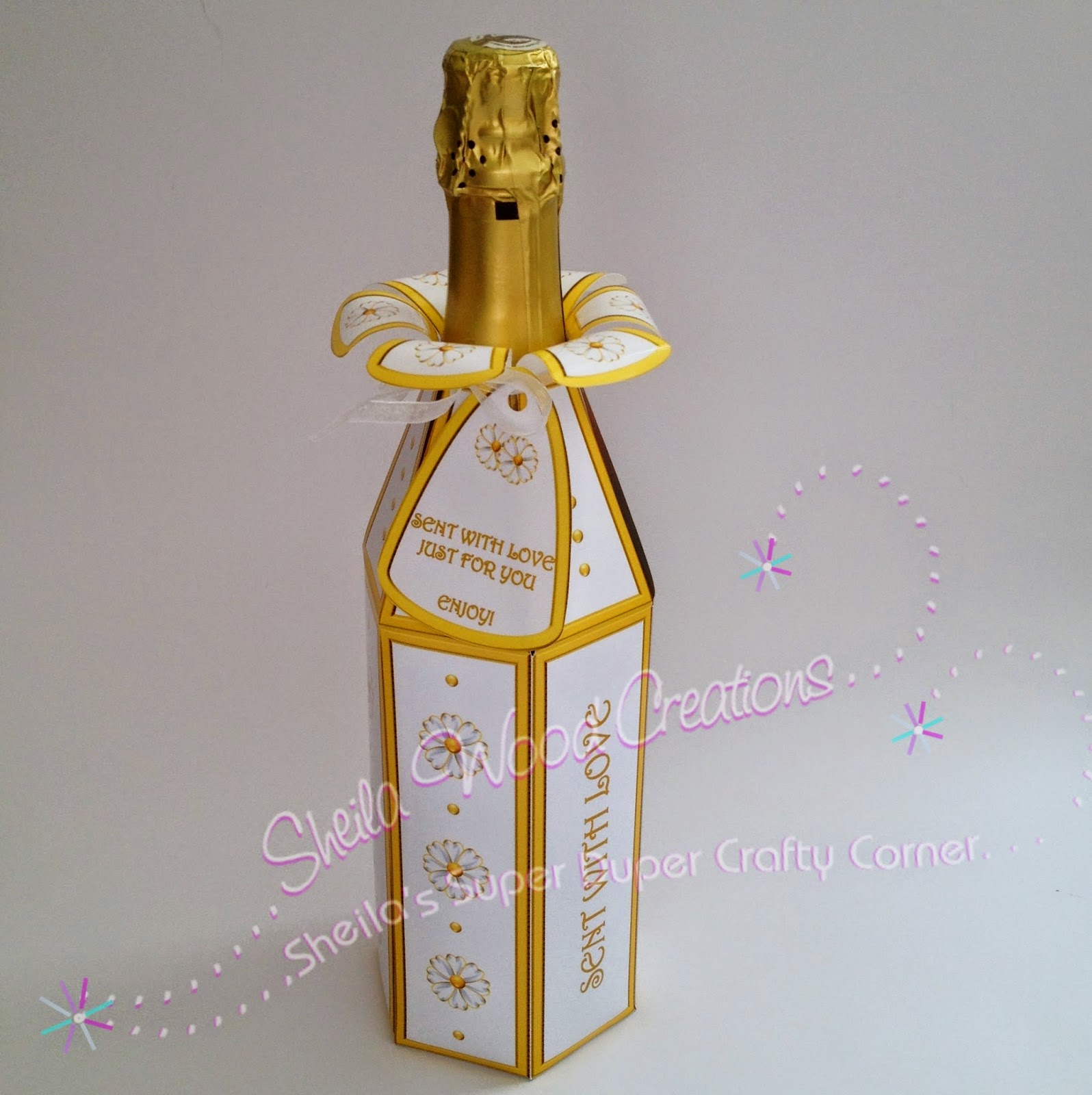 Sheila's Super Duper Crafty Corner ALL WRAPPED UP WITH A LOVELY BOTTLE