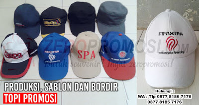produksi Topi promosi, sablon topi, bordir topi perusahaan, TOPI KAMPANYE, Topi Souvenir, Topi Drill Tangerang