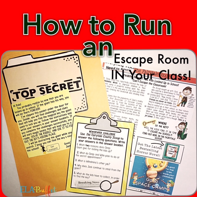 Run an Awesome Escape Room in Your Classroom! ELA Teacher Buffet