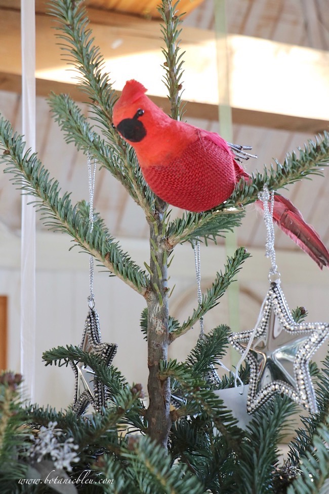 Botanic Bleu Bird's Nest in Christmas Tree Table Top Tree